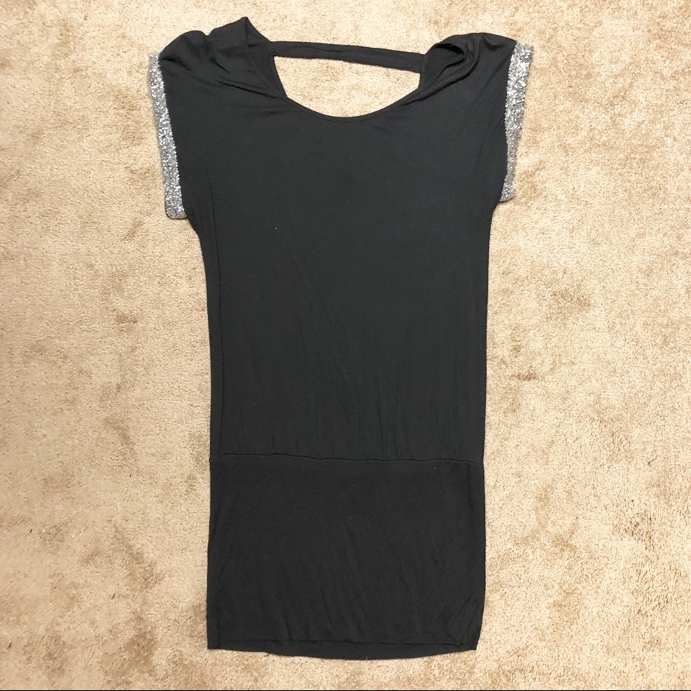 Forever 21 Black Tunic Dress/Top Banded Hem Medium